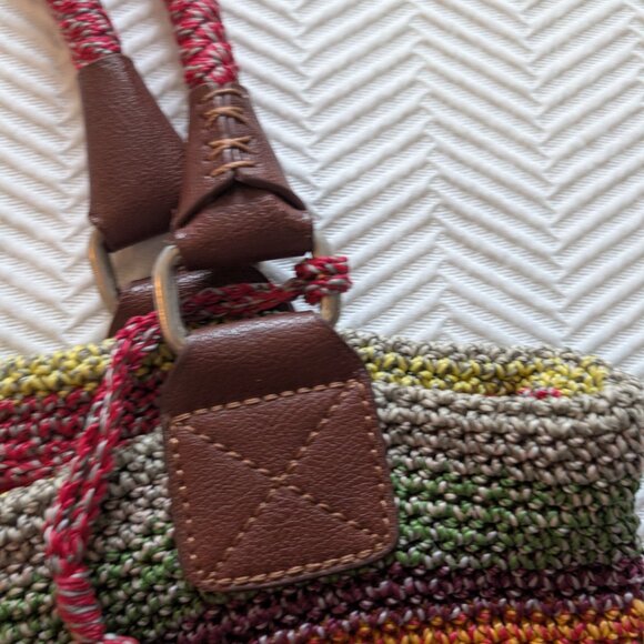 The Sak Cambria Crochet Tote Bag Rainbow Striped Multicolor Boho - Picture 5 of 15
